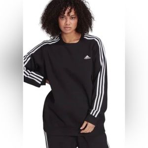 Adidas essentials 3-Stripes Fleece Sweatshirt Size Medium 12-14 sweater top gym